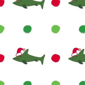 Christmas Sharks with Santa Hats
