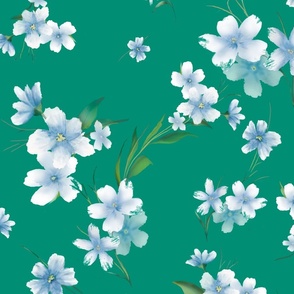 Cilias flowers turquoise 