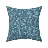 Coastal Chic Foliage - Palm leaves - Opal Green on Admiral Blue BG - Coastal Chic Collection