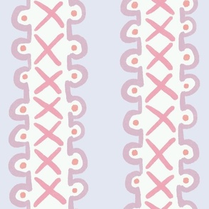 Cross Stitch Stripe Lavender Pink