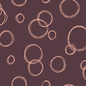 Irregular Random Pink Bubbles on Brown Background