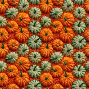 3D Pumpkins- Faux Embroidery