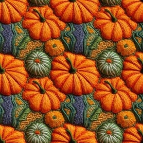 3D Pumpkins 2- Faux Embroidery