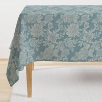 English Garden. Coastal Grandmillennial fabric. Blue and white