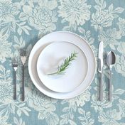 English Garden. Coastal Grandmillennial fabric. Blue and white