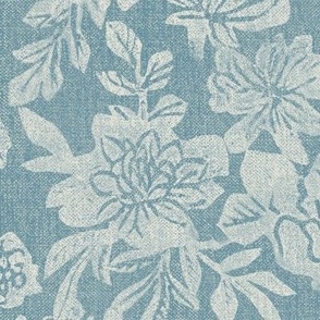 English Garden. Coastal Grandmillennial fabric. Blue and white