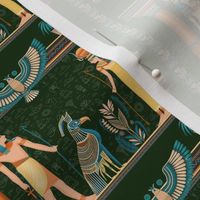 Ancient Egyptian Pharaohs Deitie_ birds Green
