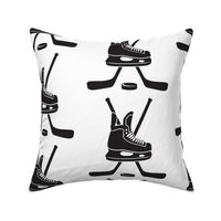 Crossed Hockey Sticks, Hockey Skate, Hockey Player, High School Hockey, College Hockey, Boys Hockey, Mens Hockey, Girls Hockey, School Spirit, Black & White