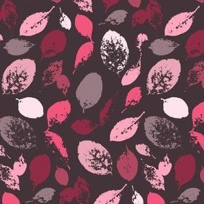 Colored leaves-strawberry - pink and red shades