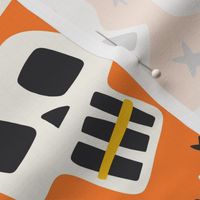 Krania Mania - Halloween Skulls Orange Large
