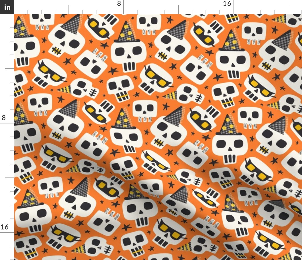 Krania Mania - Halloween Skulls Orange Regular