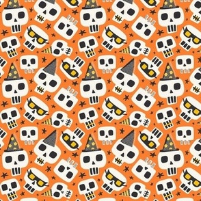 Krania Mania - Halloween Skulls Orange Small