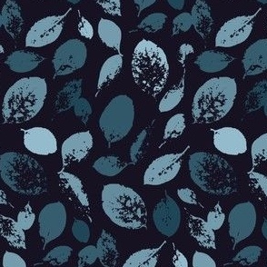 Colored leaves-teal and navy blue