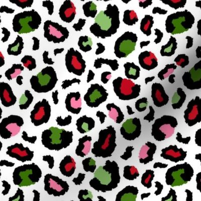 Red, pink & Green Christmas Leopard.