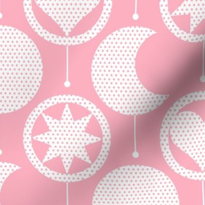 Celestial Christmas - Dotty Spotty Pink / White