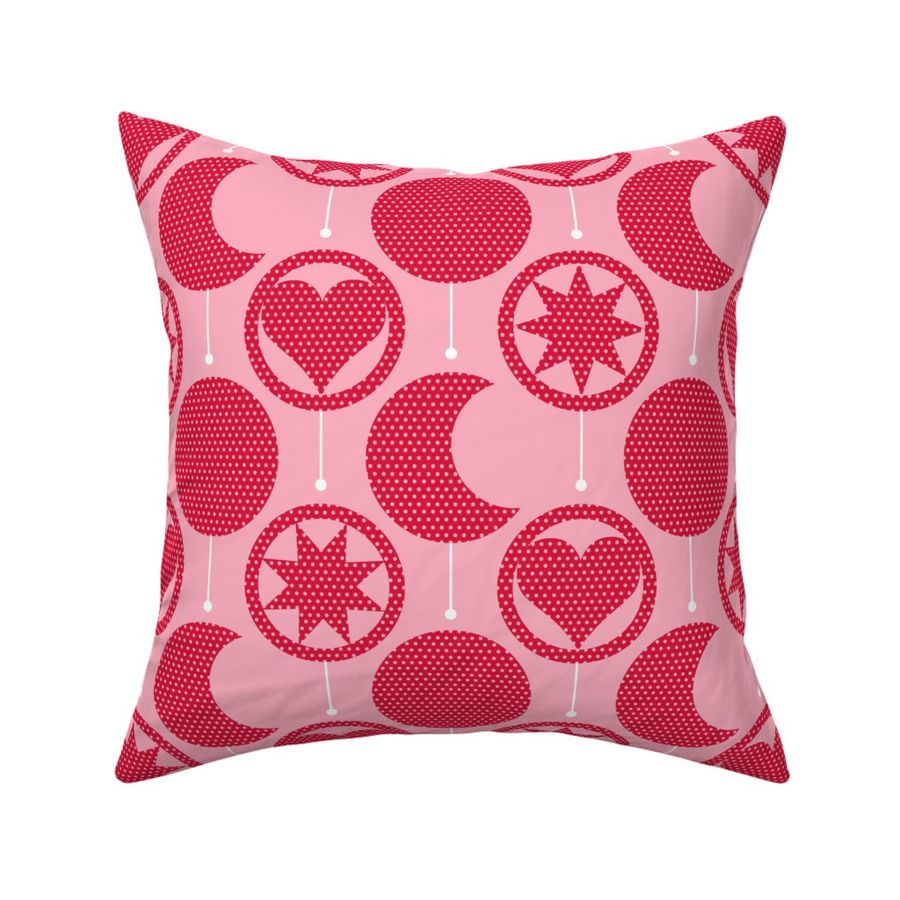 Celestial Christmas - Dotty Spotty Pink / Crimson