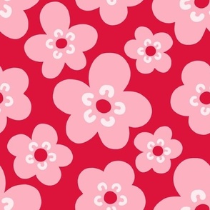 Mimi Scandi Flowers - Pink and Red 3