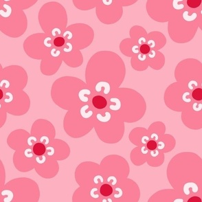 Mimi Scandi Flowers - Pink and Red 1
