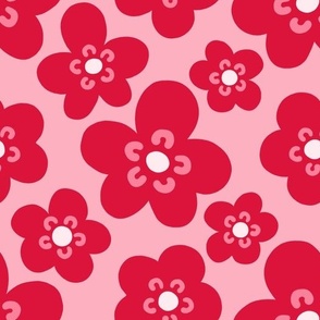 Mimi Scandi Flowers - Pink and Red 2