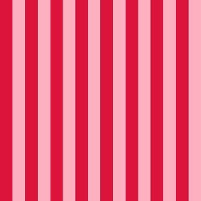 Christmas Stripes - Pink and Crimson