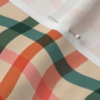 SM - Gingham Checkered Picnic Blanket in Salmon, Orange, and Green