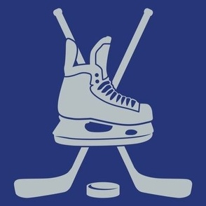 Crossed Hockey Sticks, Hockey Skate, Hockey Player, High School Hockey, College Hockey, Boys Hockey, Mens Hockey, Girls Hockey, School Spirit, Blue & Gray, Blue & Silver