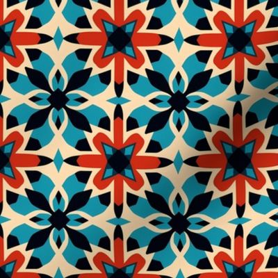 Modern Moroccan Style Marrakesh Vibes Abstract Geometric Premium Art Colorful Pattern Design #81