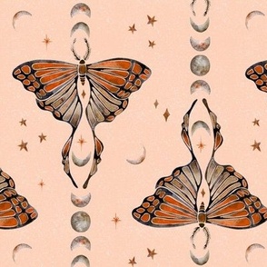 Mystic Luna Moths | Orange and Blush