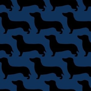 medium - Dachshunds - Sausage dog - black and dark blue - Weiner Wiener dogs pets pet cute simple silhouette
