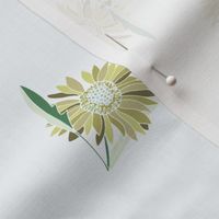 Fresh Daisy florals spring green and golden yellow 