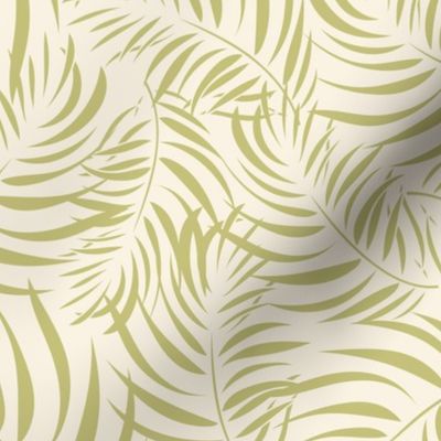 Coastal Chic Foliage - Palm leaves - Dill Green on Ivory BG - Coastal Chic Collection