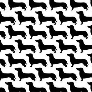 small - Dachshunds - Sausage dog - black and white - Weiner Wiener dogs pets pet cute simple silhouette