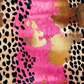 pink and gold leopard print 