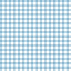 Gingham Check, sky blue (small) - faux weave checkerboard 1/4" squares