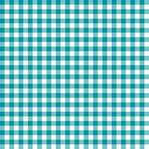 Gingham Check, sea green (small) - faux weave checkerboard 1/4" squares