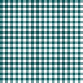 Gingham Check, dark green (small) - faux weave checkerboard 1/4" squares