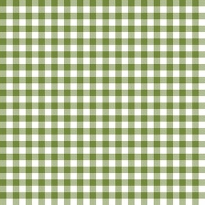 Gingham Check, olive green (small) - faux weave checkerboard 1/4" squares