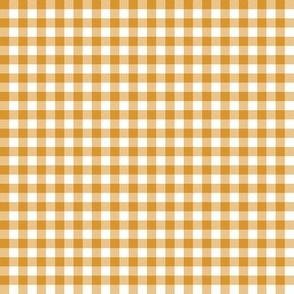 Gingham Check, mustard yellow (small) - faux weave checkerboard 1/4" squares