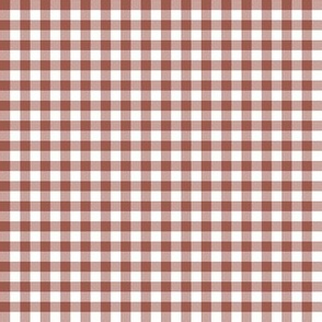 Gingham Check, rich brown (small) - faux weave checkerboard 1/4" squares