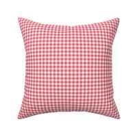 Gingham Check, coral pink (small) - faux weave checkerboard 1/4" squares