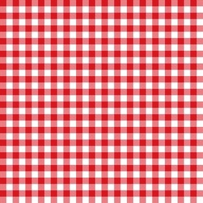 Gingham Check, red (small) - faux weave checkerboard 1/4" squares