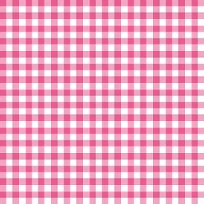 Gingham Check, hot pink (small) - faux weave checkerboard 1/4" squares
