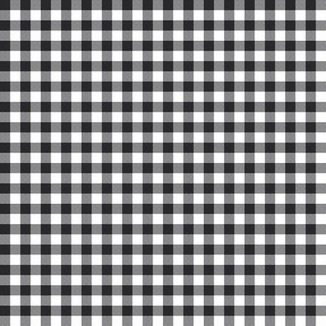 Gingham Check, black (small) - faux weave checkerboard 1/4" squares