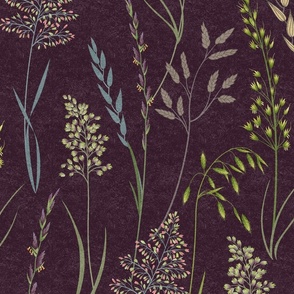 Wild Grasses-Loose-Aubergine-L