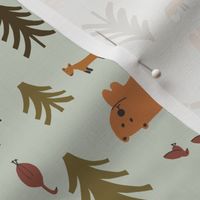 Forest Animals Scatter in Light Blue