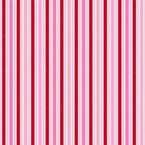 Christmas French Stripes pink red 