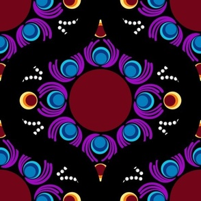 12” Eye of the Storm Dot Mandala Scale Ogee Pattern - Medium
