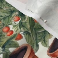 Potted Tomato Plants Watercolor