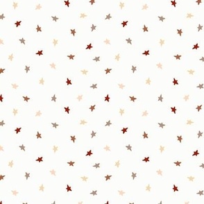 Christmas Stars red, brown, pink, cream Small 