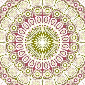 Pink and Green Mandala Kaleidoscope Medallion Flower